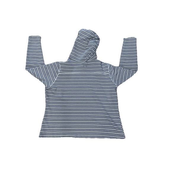 Columbia Hoodie Womens XL Gray Striped Pullover Sweatshirt Cotton Blend -PFG - Picture 2 of 8